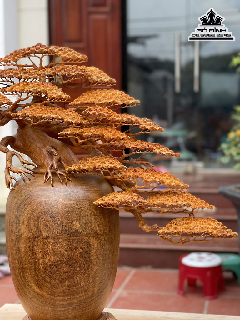 Cặp Bình Bonsai Gỗ Hương Việt Cao 75 Ngang 80 Sâu 30 (cm)9