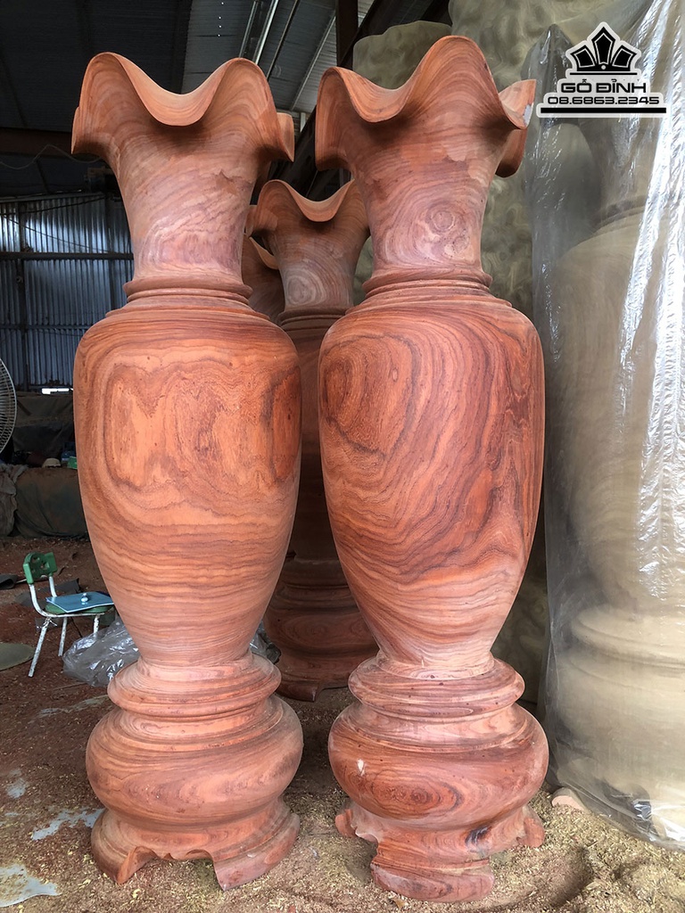 Cặp Lục Bình Gỗ Hương Cao 160 Đường Kính 47 (cm) 0