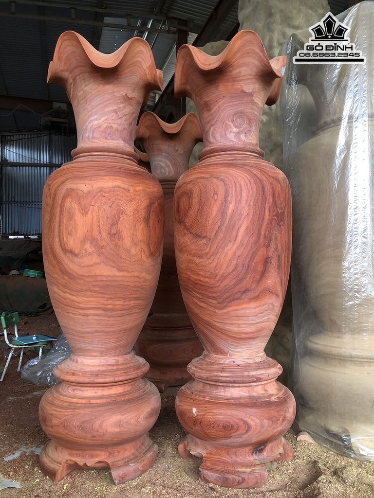 Cặp Lục Bình Gỗ Hương Cao 160 Đường Kính 47 (cm) 2
