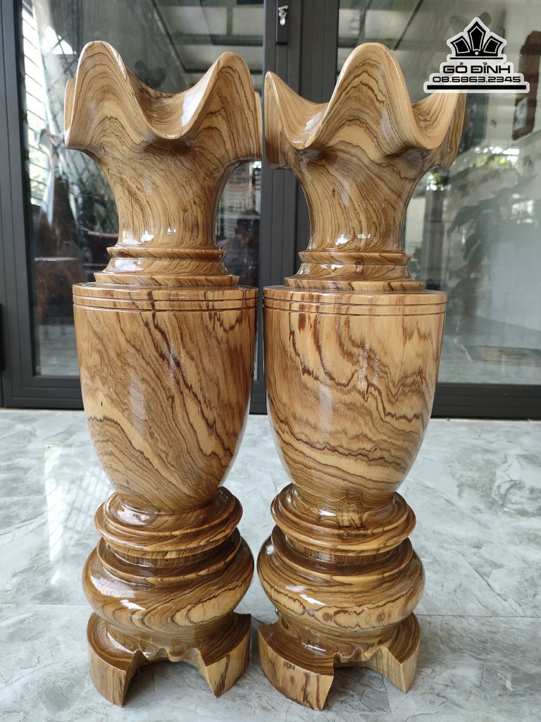 Cặp Lục Bình Gỗ Cẩm Cao 57 Đường Kính 17 (cm) 0