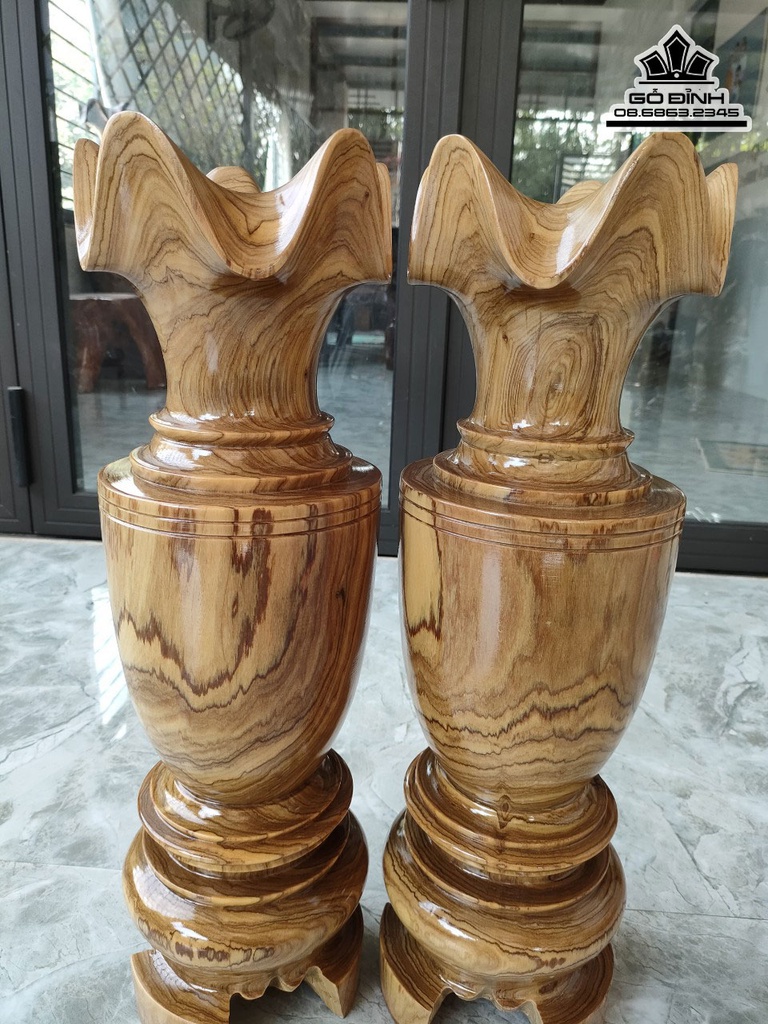 Cặp Lục Bình Gỗ Cẩm Cao 57 Đường Kính 17 (cm) 1