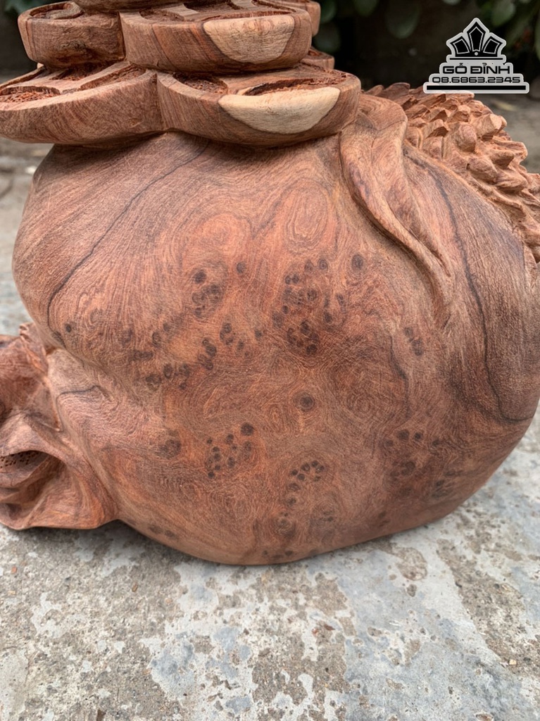 Tượng Chuột Đứng Bao Tiền Gỗ Hương Liền Khối Cao 33 Ngang 20 Sâu 17 (cm) 3