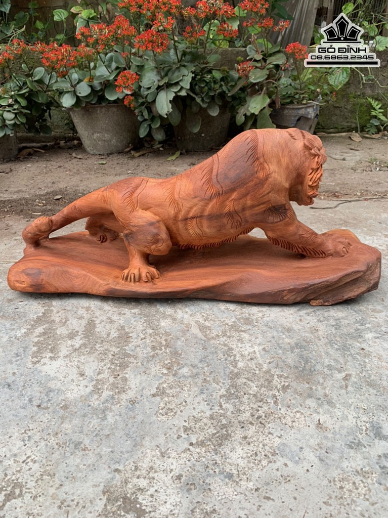Tượng Hổ Gỗ Hương Cao 25 Ngang 60 Sâu 20 (cm) 1