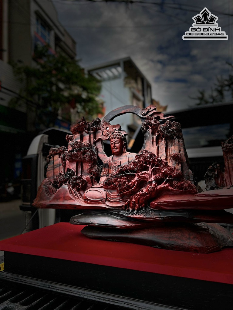 Tượng Nhất Tâm Bái Phật Gỗ Trắc  Cao 47 Ngang 95 Sâu 17 (cm)6