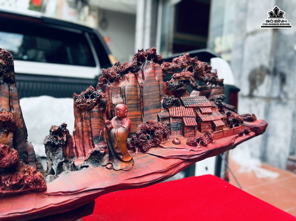 Tượng Nhất Tâm Bái Phật Gỗ Trắc  Cao 47 Ngang 95 Sâu 17 (cm)7