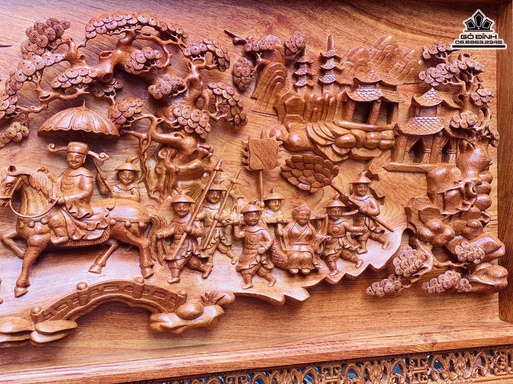 Tranh Vinh Quy Bái Tổ Gỗ Hương Đá Dài 151 Rộng 71 Dày 7 (cm)4