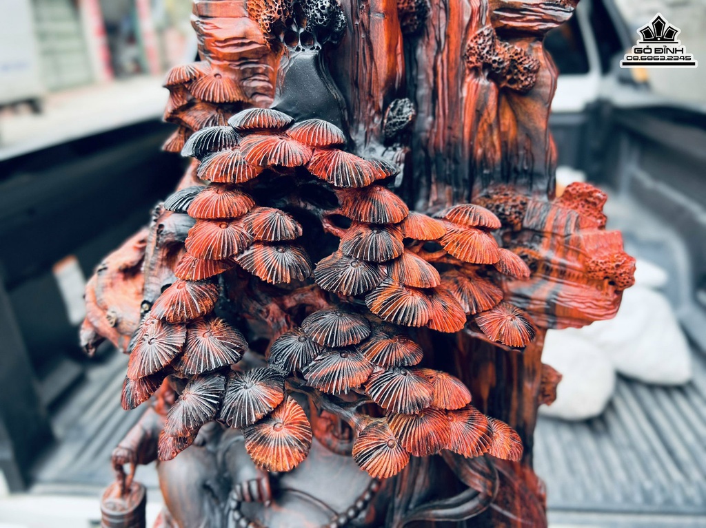 Tượng Phật Di Lặc Tam Phúc Gỗ Trắc Cao 88 Ngang 40 Sâu 25 (cm) 2