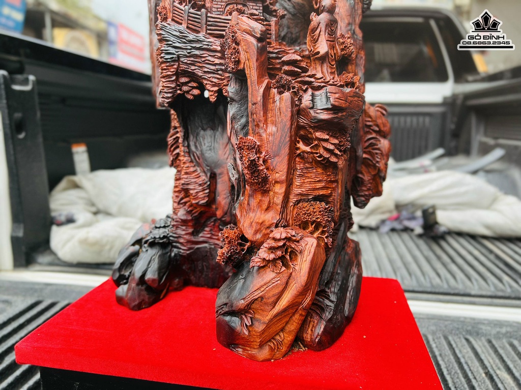 Tượng Nhất Tâm Bái Phật Gỗ Trắc Cao 96 Ngang 37 Sâu 25 (cm) 2