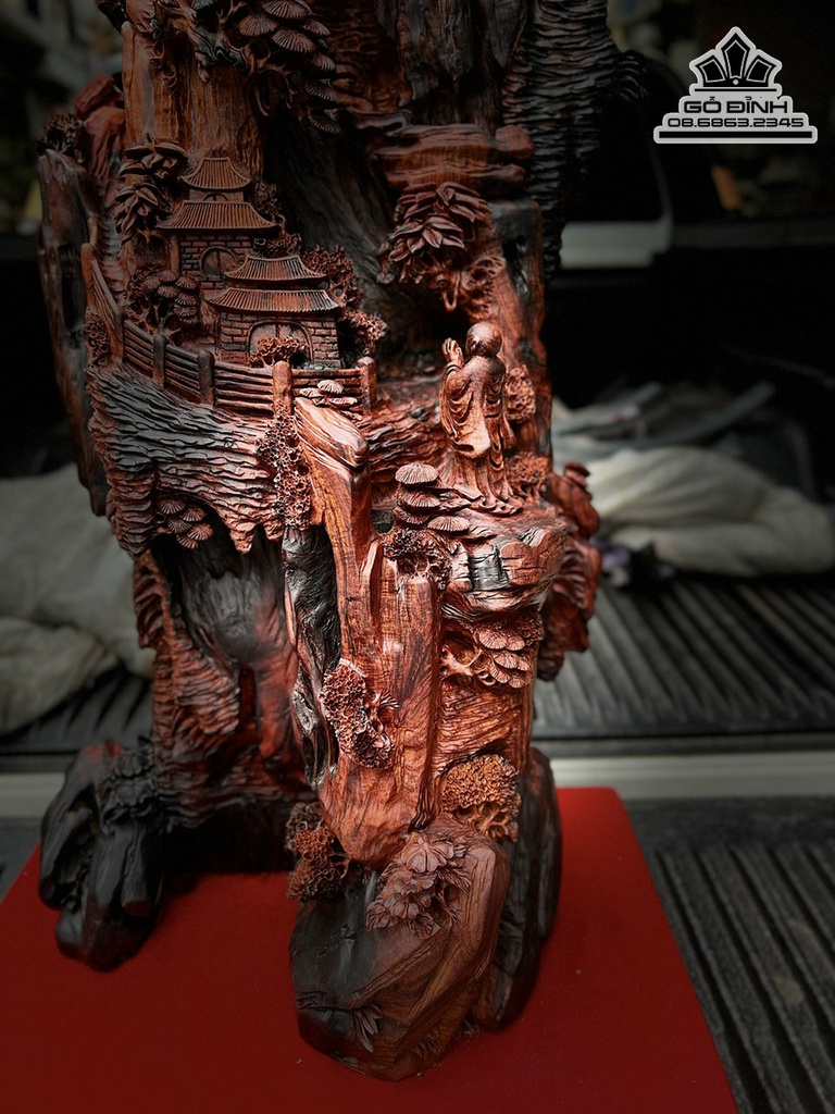 Tượng Nhất Tâm Bái Phật Gỗ Trắc Cao 96 Ngang 37 Sâu 25 (cm) 3