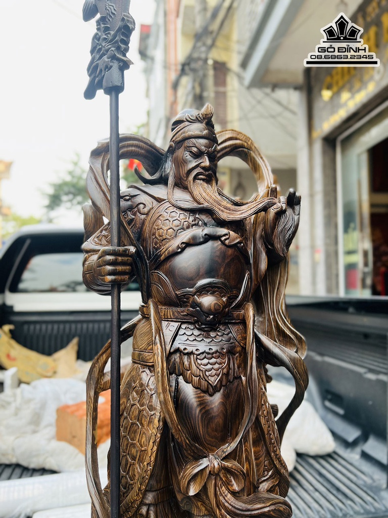 Tượng Quan Công Gỗ Mun Cao 80 Ngang 29 sâu 16 (cm) 1