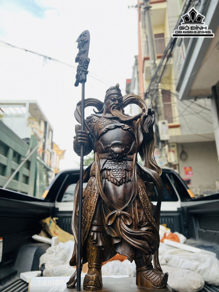 Tượng Quan Công Gỗ Mun Cao 80 Ngang 29 sâu 16 (cm) 5