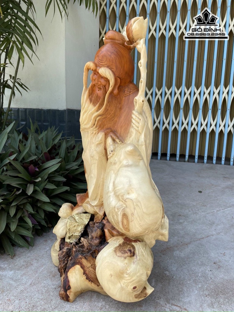 Tượng Ông Thọ Gỗ Hương Cao 75 Ngang 40 Sâu 30 (cm) 2