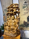 Tượng Phật Di Lặc Ngồi Gốc Tùng Gỗ Ngọc Am Cao 79 Ngang 44 Sâu 29 (cm) 0