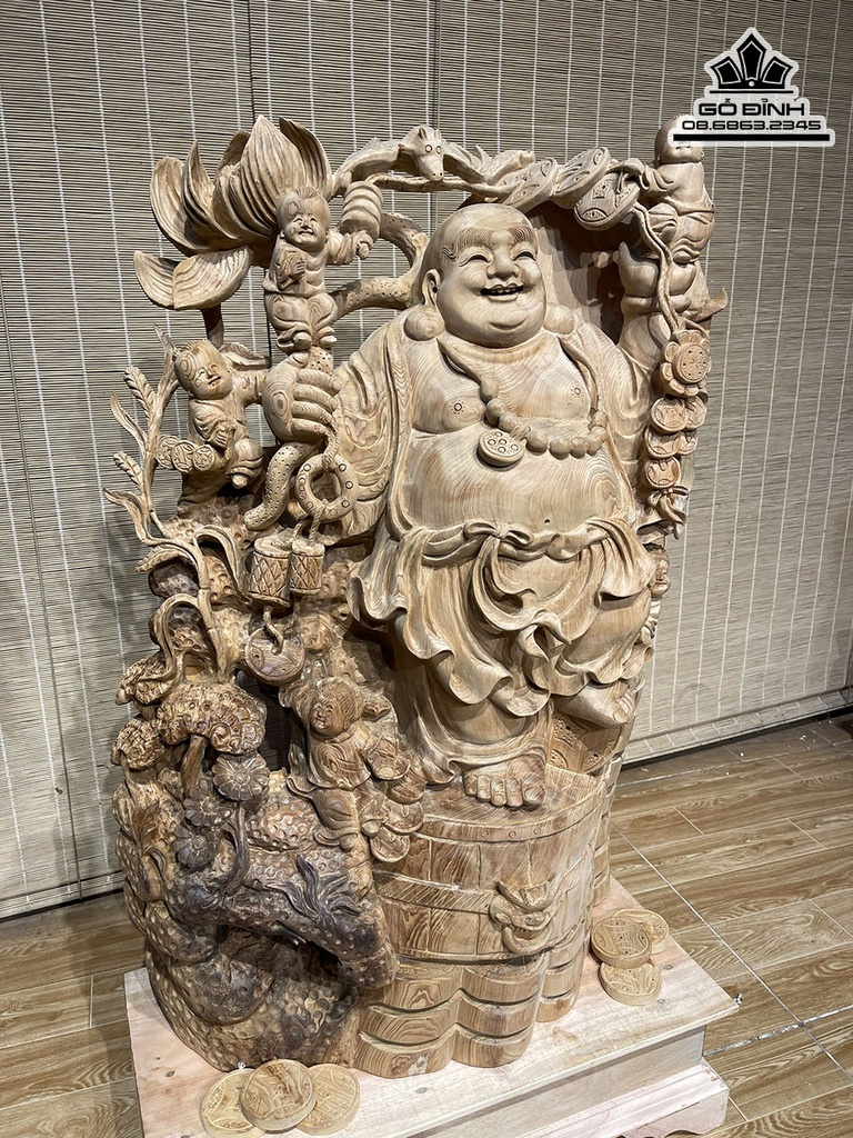 Tượng Phật Di Lặc Gỗ Ngọc Am Cao 76 Ngang 48 Sâu 23 (cm) 1