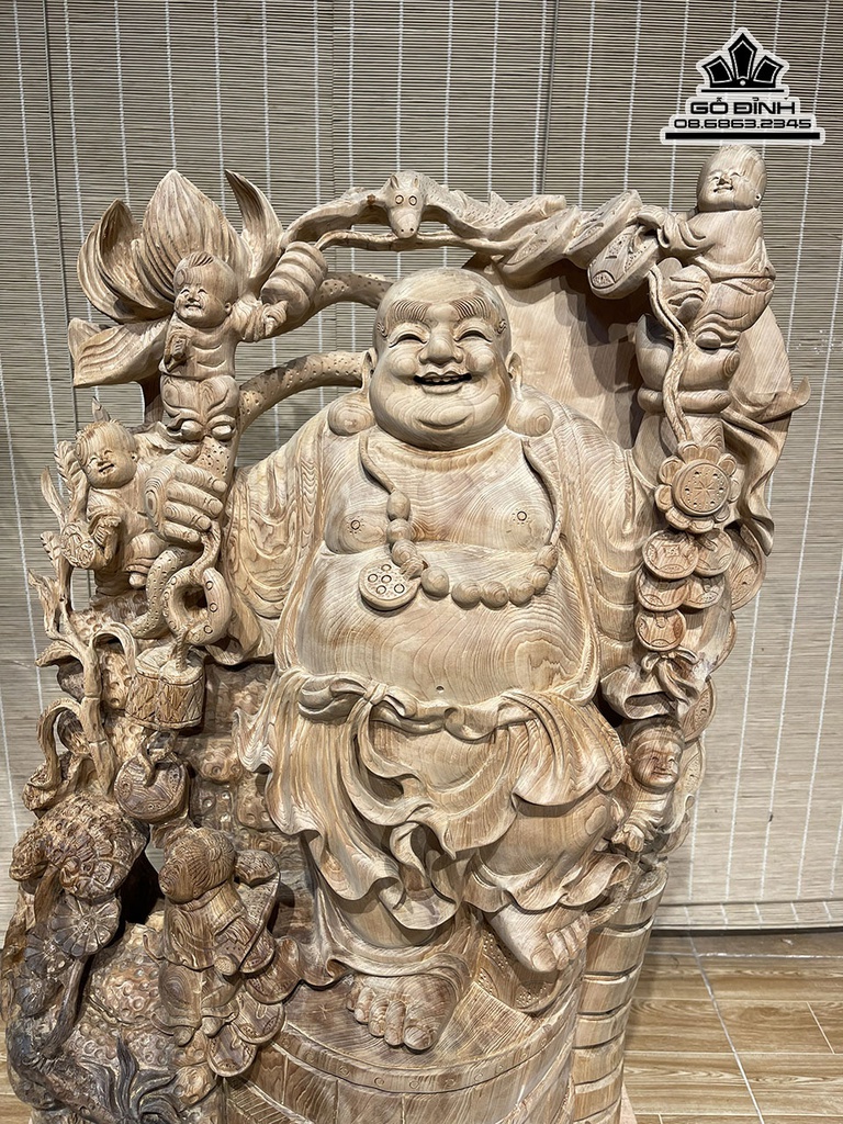 Tượng Phật Di Lặc Gỗ Ngọc Am Cao 76 Ngang 48 Sâu 23 (cm) 2