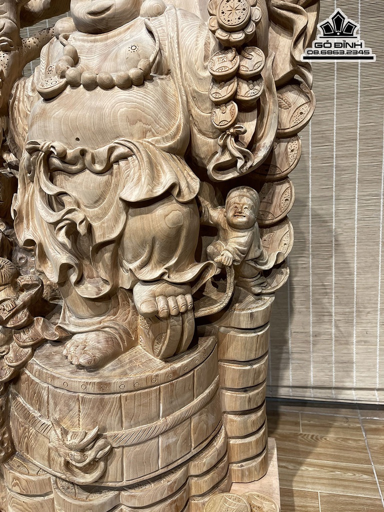 Tượng Phật Di Lặc Gỗ Ngọc Am Cao 76 Ngang 48 Sâu 23 (cm)5