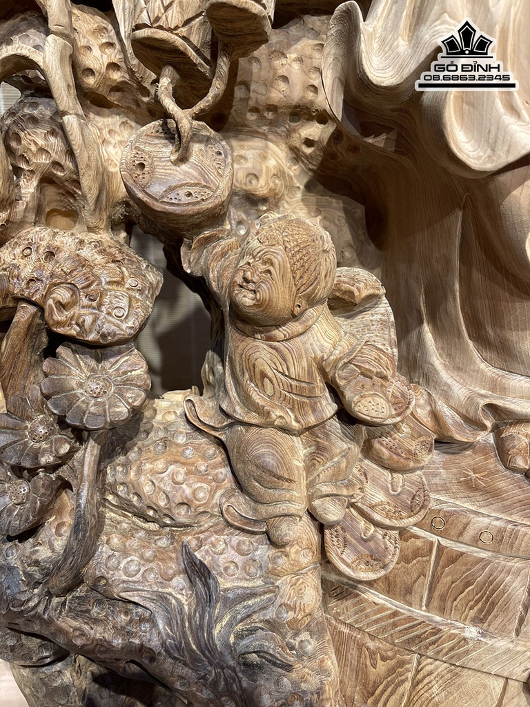 Tượng Phật Di Lặc Gỗ Ngọc Am Cao 76 Ngang 48 Sâu 23 (cm) 8