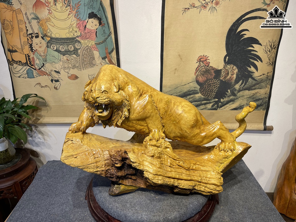 Tượng Hổ Gỗ Nu Kháo Cao 46 Ngang 71 Sâu 25 (cm) 1