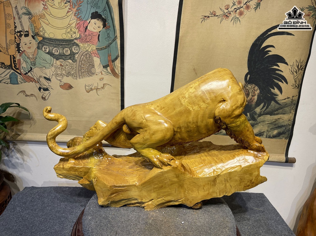 Tượng Hổ Gỗ Nu Kháo Cao 46 Ngang 71 Sâu 25 (cm)5