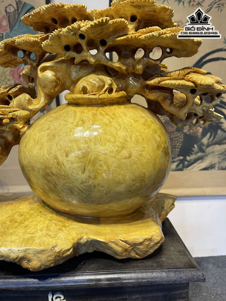 Bình Tùng Bonsai Gỗ Nu Kháo Cao 55 Ngang 40 Sâu 23(cm) 2