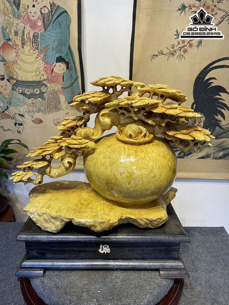 Bình Tùng Bonsai Gỗ Nu Kháo Cao 55 Ngang 40 Sâu 23(cm) 4