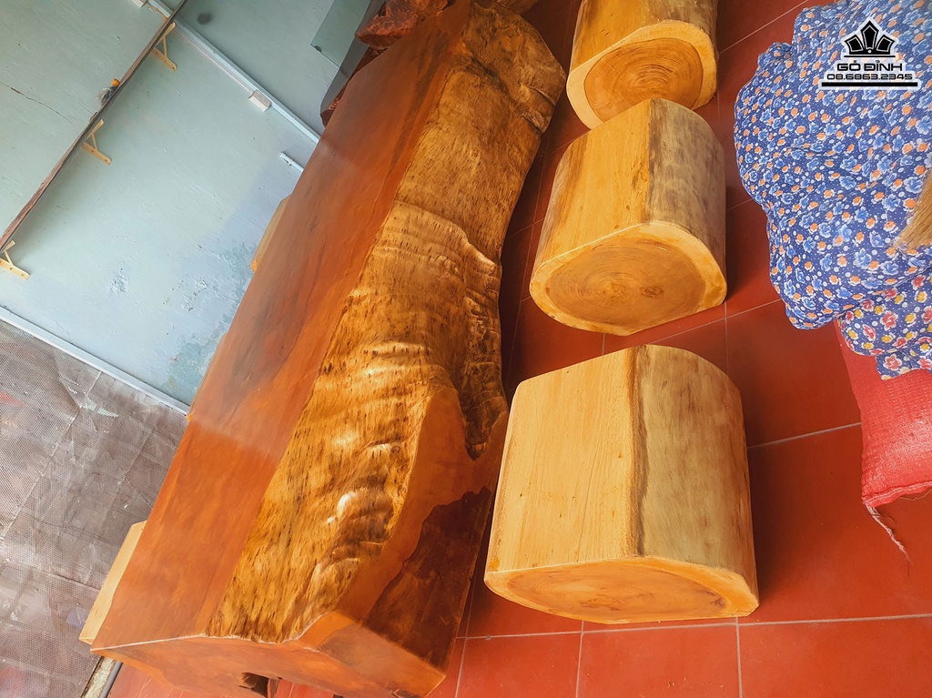 Bộ Bàn Ghế Gỗ Phay Nguyên Khối 4