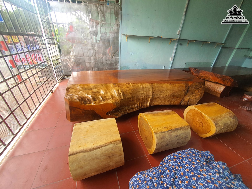 Bộ Bàn Ghế Gỗ Phay Nguyên Khối 6