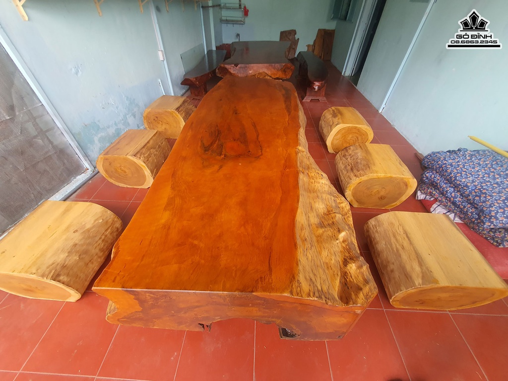 Bộ Bàn Ghế Gỗ Phay Nguyên Khối 8