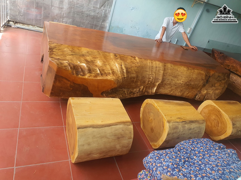 Bộ Bàn Ghế Gỗ Phay Nguyên Khối 9