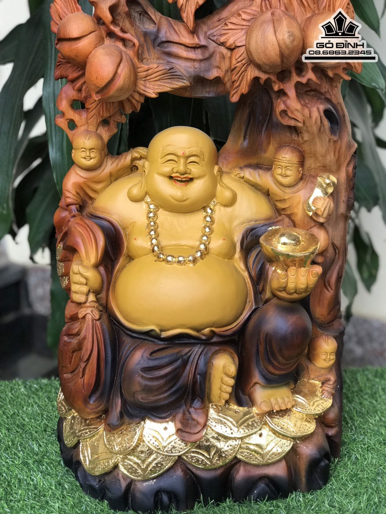 Tượng Di Lặc Ngồi Gốc Tùng Cao 74 Ngang 37 Sâu 17 (cm) 1