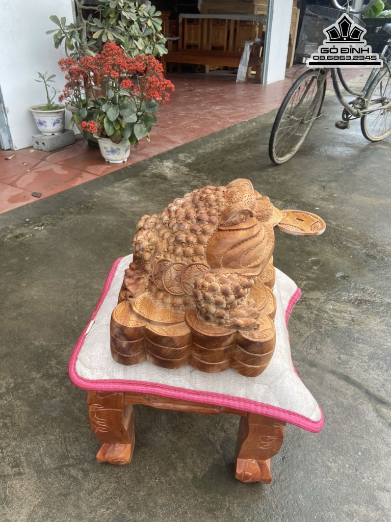 Tượng Cóc Gỗ ngọc Am Cao 32 Ngang 42 Sâu 29 (cm) 0