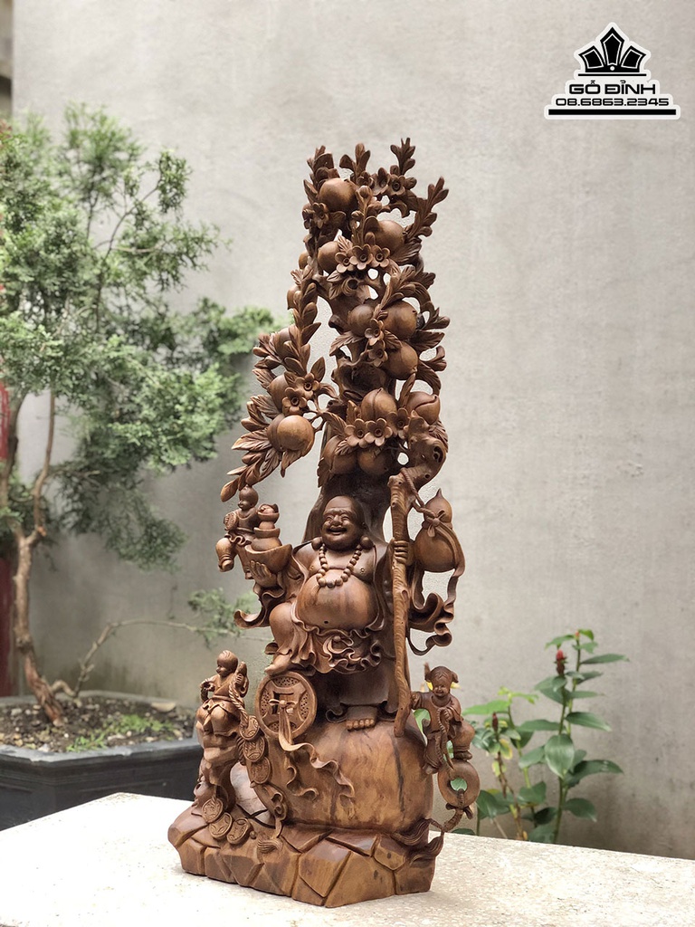 Tượng Phật Di Lặc Gỗ Xá Xị Cao 108 Ngang 50 Sâu 22 (cm) 0