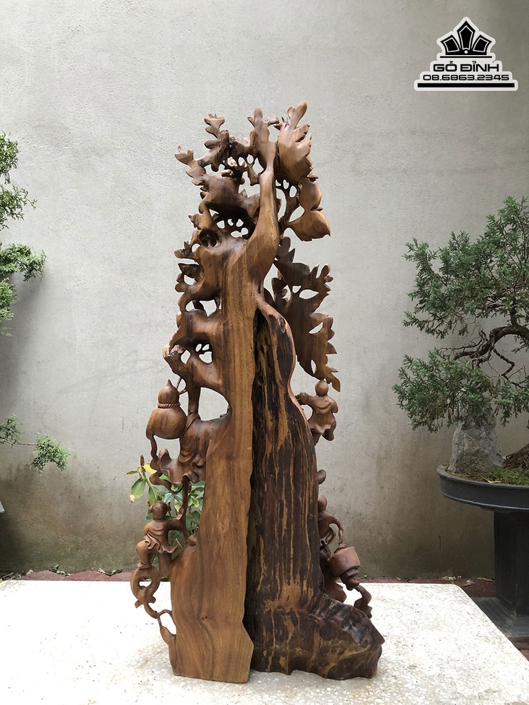 Tượng Phật Di Lặc Gỗ Xá Xị Cao 108 Ngang 50 Sâu 22 (cm) 3