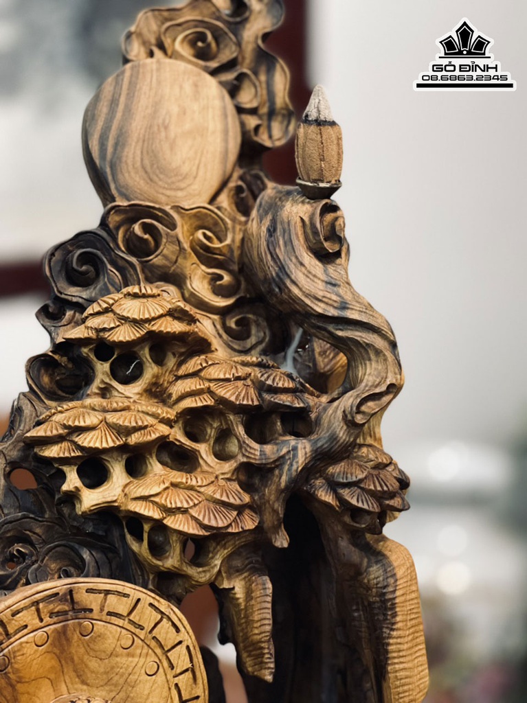 Tượng Nhất Tâm Bái Phật Gỗ Bách Xanh Cao 60 Ngang 26 Sâu 16 (cm) 1