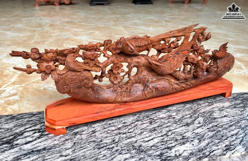 Gậy Như Ý Mai Trĩ Gỗ Trắc Cao 18 Ngang 55 Sâu 13 (cm) 2