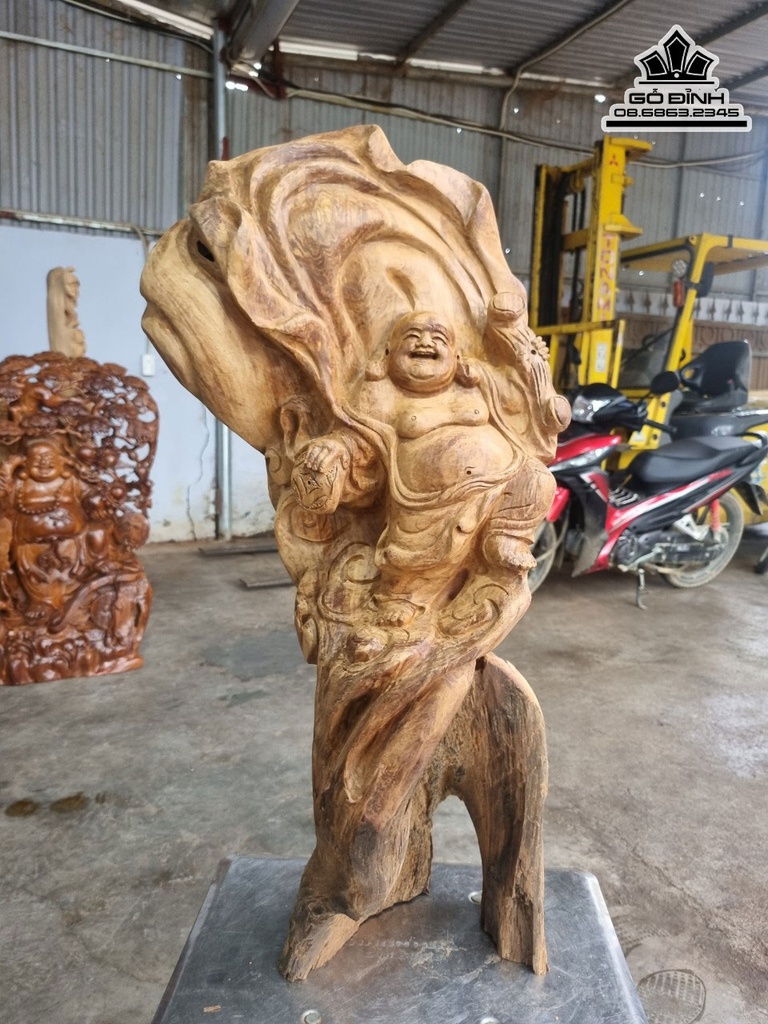 Tượng Phật Di Lặc Gỗ Ngọc Am Cao 78 Ngang 36 Sâu 22 (cm) 1