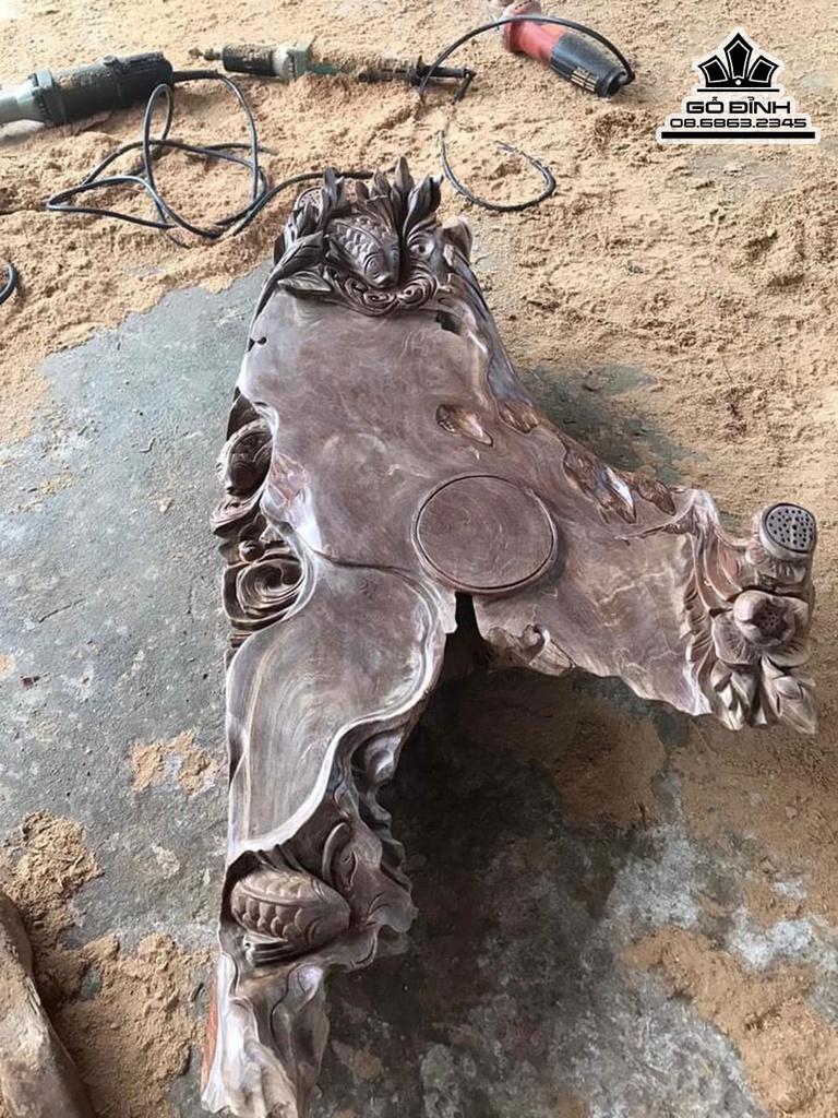 Khay Trà Gỗ Ngọc Am Cao 20 Ngang 89 Rộng 50 (cm)4