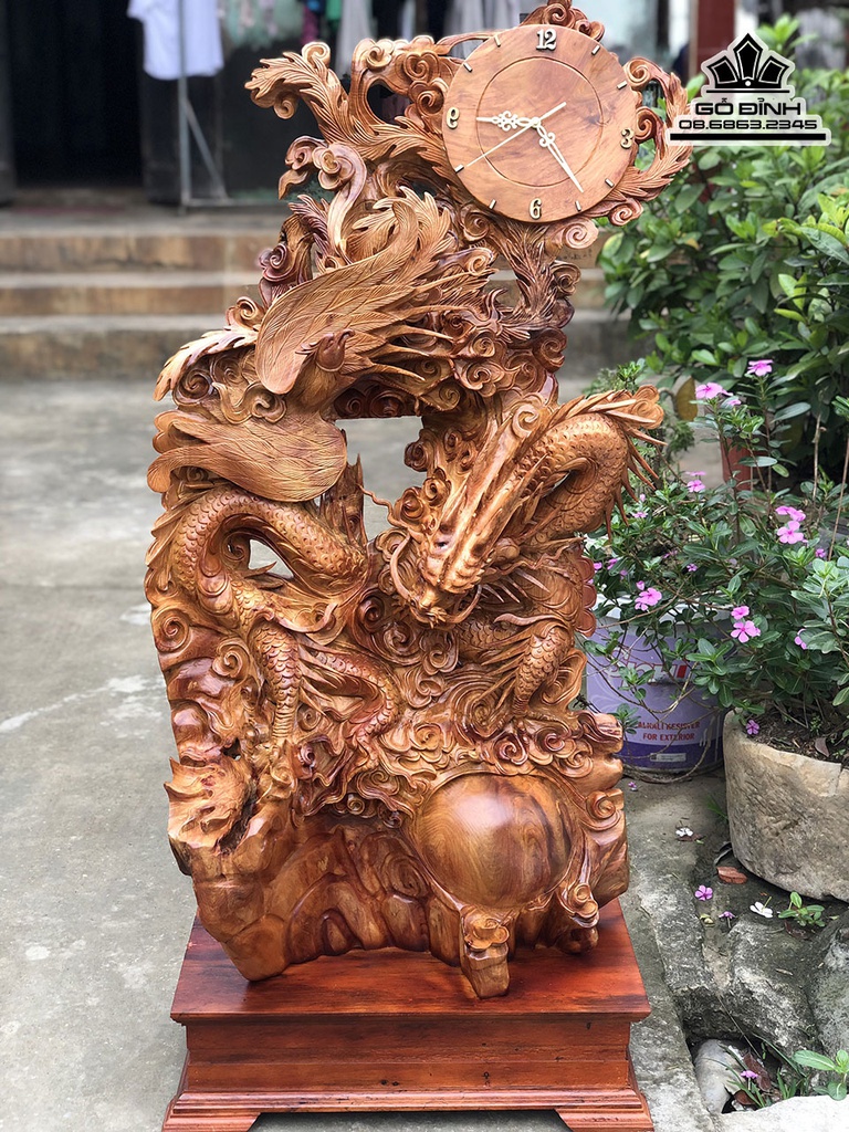 Tượng Long Phụng Uyên Gỗ Hương Cao 130 Ngang 60 Sâu 40 (cm) 0