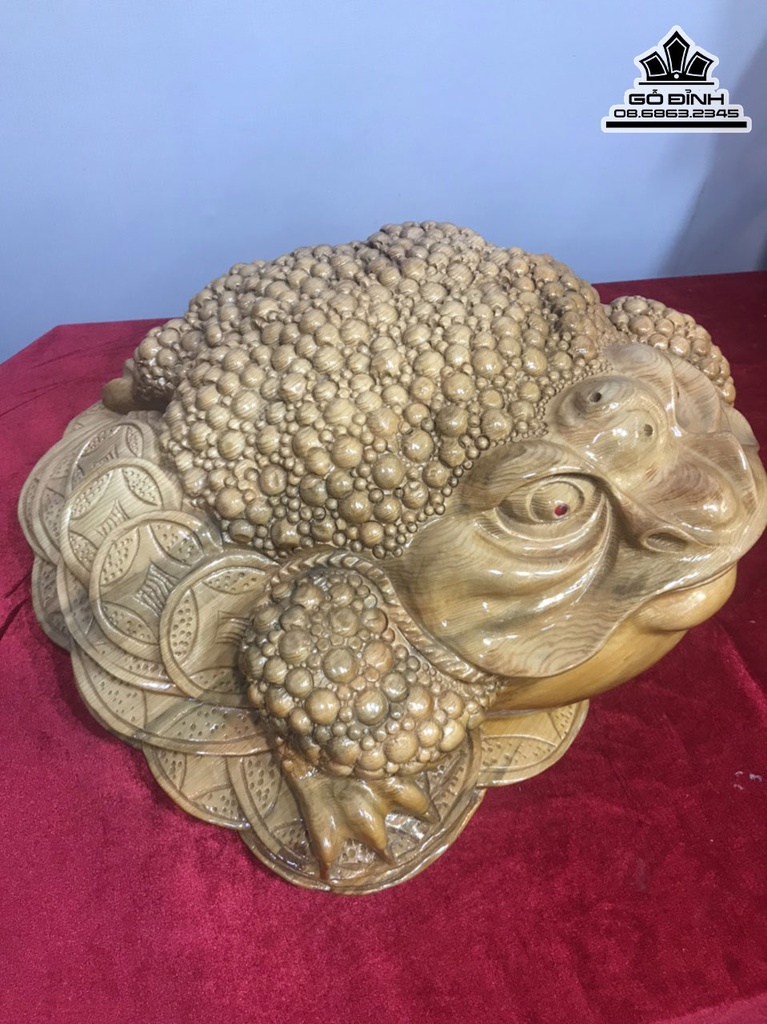 Tượng Cóc Gỗ Ngọc Am Cao 20 Ngang 46 Sâu 36 (cm) 1