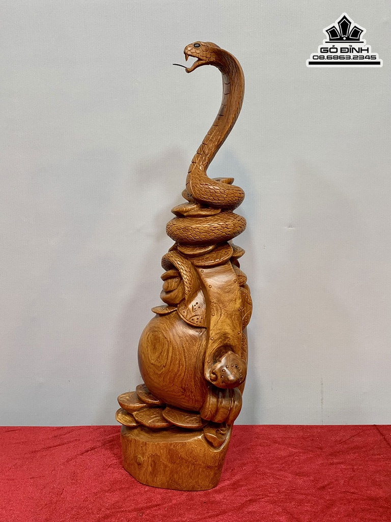 Tượng Rắn Gỗ Hương Gia Lai Cao 60 Ngang 22 Sâu 18 (cm) 1