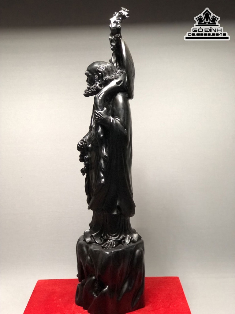 Tượng Đạt Ma Gỗ Mun Liền Khối Cao 82 Ngang 23 Sâu 20 (cm) 1