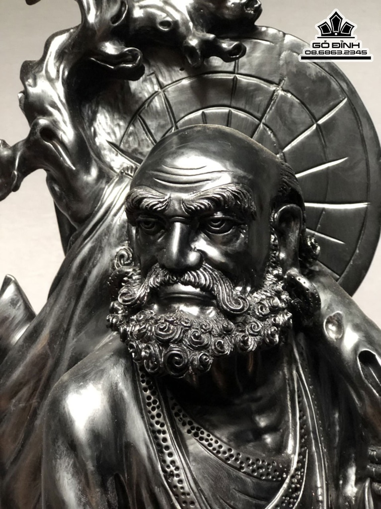 Tượng Đạt Ma Gỗ Mun Liền Khối Cao 82 Ngang 23 Sâu 20 (cm) 3