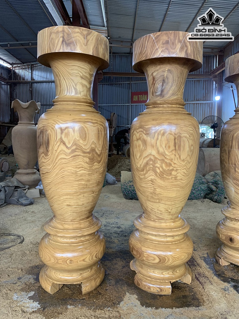 Cặp Lục Bình Gỗ Cẩm Vàng Cao 180 Đường Kính 53 (cm) 1