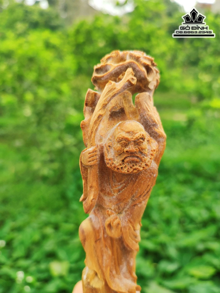 Tượng Đạt Ma Sư Tổ Gỗ Hoàng Đàn Cao 17 Ngang 4 Sâu 4 (cm) 0