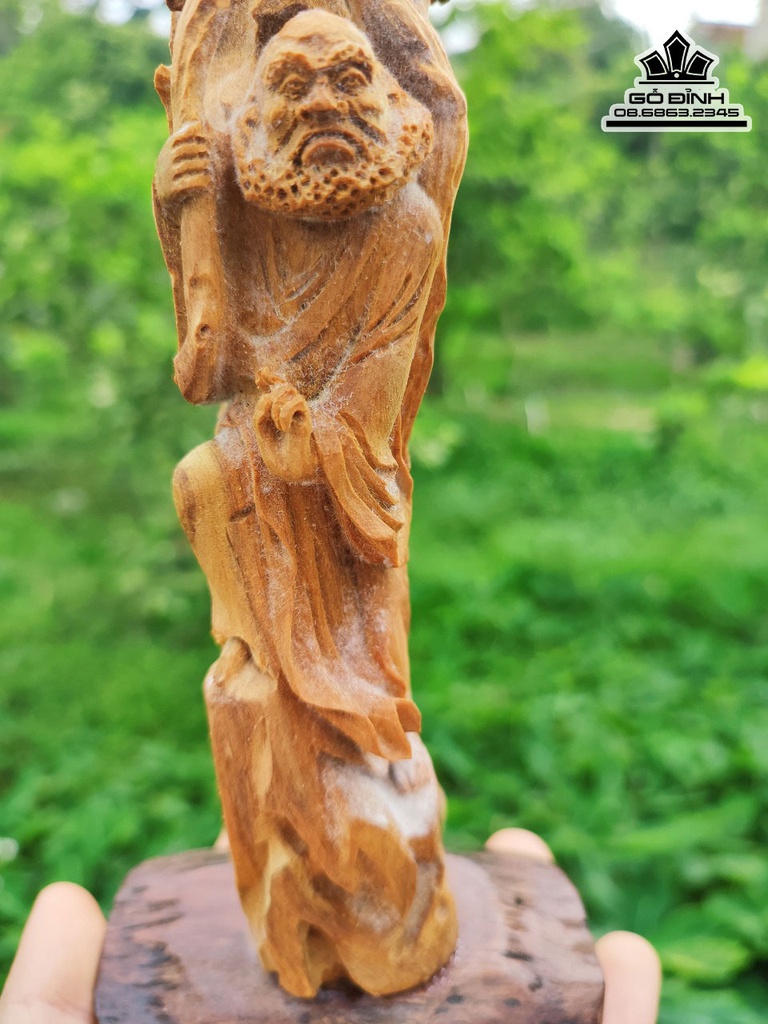 Tượng Đạt Ma Sư Tổ Gỗ Hoàng Đàn Cao 17 Ngang 4 Sâu 4 (cm) 2