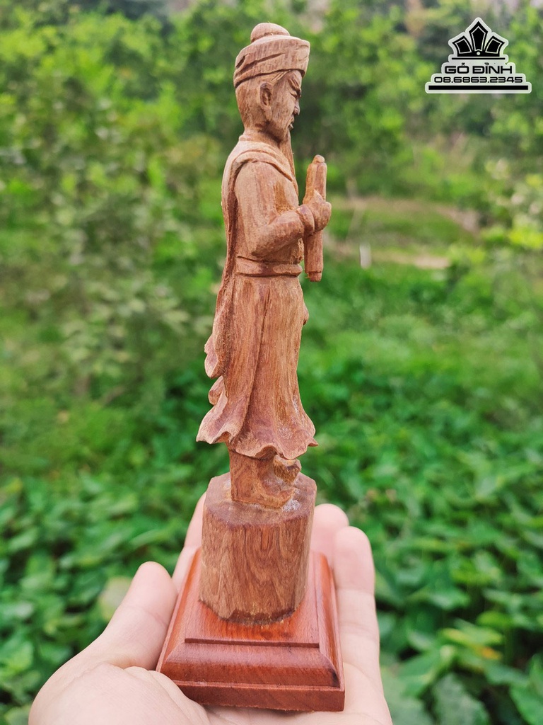 Tượng Trần Quốc Tuấn Gỗ Hoàng Đàn Cao 16 Ngang 4 Sâu 3.5 (cm) 2
