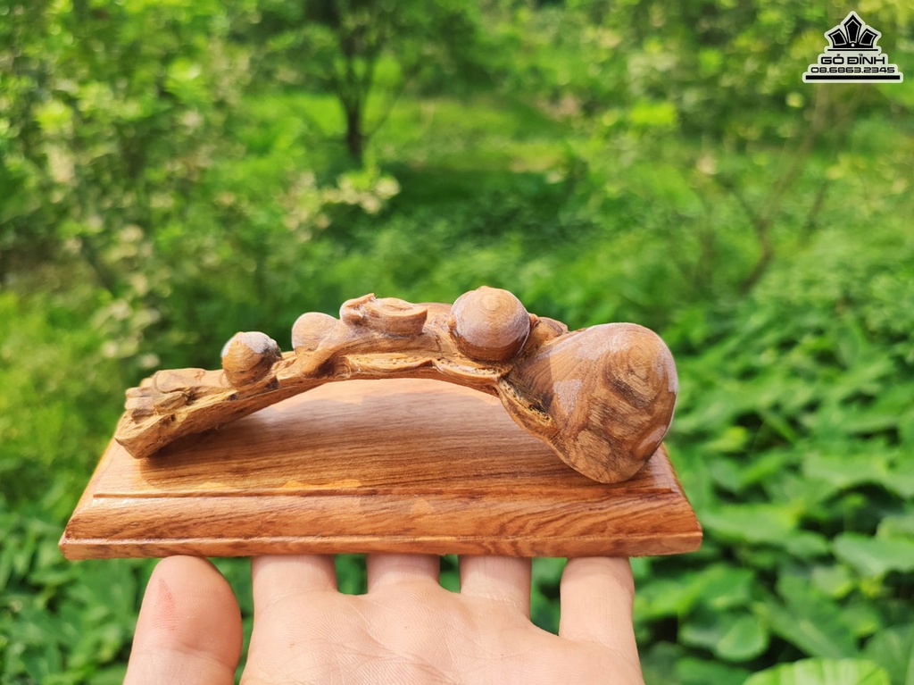 Tượng Phật Di Lặc Gỗ Hoàng Đàn Cao 5 Ngang 13.5 Sâu 5 (cm) 3