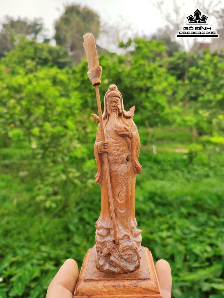 Tượng Quan Công Gỗ Hoàng Đàn Cao 15 Ngang 4 Sâu 3.5 (cm) 0