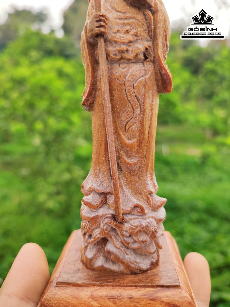 Tượng Quan Công Gỗ Hoàng Đàn Cao 15 Ngang 4 Sâu 3.5 (cm) 3