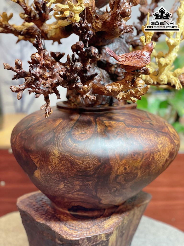 Bình Bông Mai Điểu Gỗ Cẩm Cao 100 Ngang 50 Sâu 45 (cm)5